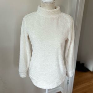 EUC Talbots faux fur Sp turtle neck tops (ivory and navy)